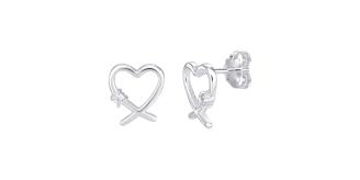 10 Pairs - S925 Sterling Silver Cubic Zirconia Heart Stud Earrings|GCSE269D|UK SELLER