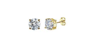 10 Pairs - S925 Sterling Silver CZ Stud Earrings 14K Yellow Gold Plated 3.5mm|GCJSE083|UK SELLER