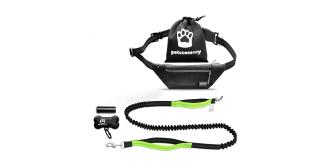 Petccessory Hands Free Dog Lead - with Adjustable Waist Belt, Reflective Bungee Dog Lead - Perfect for Walking, Jogging, and Running with a Dog