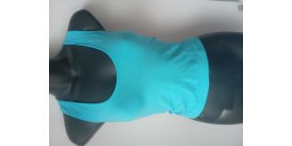 SEAMFREE STRETCHY SLEEVELESS TOP in Turquoise UK sizeS M Limited Edition SCOOP NECKLINE