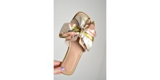 LADIES SHOES WHOLESALE JOBLOT SCARF PRINT BOW SLIDERS SANDALS 12 PAIRS PACK-UK3/8 SIZES