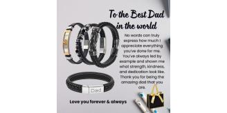 20 Sets-Dad Bracelet Leather Engraved Love My Dad with Best Dad Message|GCJ043,GCJ447,GCJ449,GCJ450-Best Dad|UK SELLER
