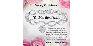 10 Sets-Infinity Bracelet for Nan with Christmas Messsage-Gold and Silver|GSVB061-Nan-Christmas MSG|UK SELLER