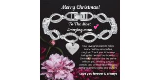 12 Sets-Infinity Bracelet for Mum with Christmas Messsage-Gold, Rosegold and Silver|GSVB061-Mum-Christmas MSG|UK SELLER
