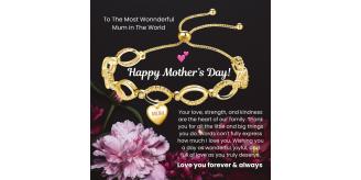 12 Sets-Infinity Bracelet for Mum with Mother's Day Messsage-Gold, Rosegold and Silver|GSVB061-Mum-Mother's Day MSG|UK SELLER