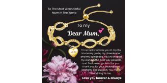 12 Sets-Infinity Bracelet for Mum with To My Mum Messsage-Gold, Rosegold and Silver|GSVB061-Mum-To My Mum MSG|UK SELLER