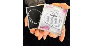 20 Sets-Double Heart Bracelet To My Daughter Granddaughter in Law Personalised Message|GCJ244-Daughter/Granddaughter/Daughter-in-Law MSG|UK SELLER
