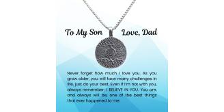 12pcs-Gift for Son Stainless Steel Necklace Personalised Message from Mum Dad|GCJ595-To My Son-MSG|UK SELLER