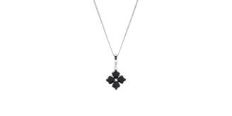 10pcs-Sterling Silver Apotie Black Cléo Blossom Clover Pendant Necklace S925 Hallmark|GCJSN058|UK SELLER