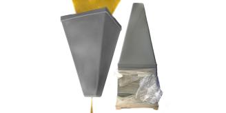 Pallet of 10 Grey Plastic Open Top Cone Tank Hopper