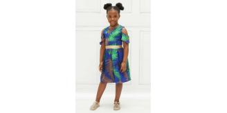 Wholesale Job Lot of 10 Kokovee Blue Palm Print Cut Out Shoulder Dress