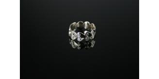 Silver Curly Hearts Band ring - Joblot of 21