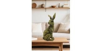24cm Sitting Hare Bronze Resin Ornament 
