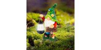 Solar Gnome Decoration - Hand Painted Garden Gnome Solar with Amazing Detail - Funny Resin Solar Gnomes Garden Figurines for Outdoor