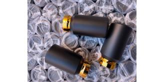 Job Lot of 200ml Matte Black Containers with Golden Lid for tablets, pills, capsules, etc Wholesale – 400pcs/Box