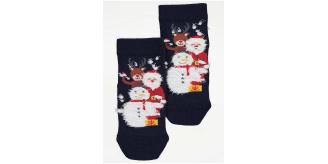 Wholesale Job Lot of 12 Kid's Ex-Chainstore Christmas Navy Ankle Socks