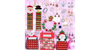 10 Boxes-Reusable Christmas Santa with 24pcs Premium Jewellery Advent Calendar-Random|GCJSET008//039|UK SELLER