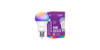 100 Pack – Levin Smart LED Bulb E27, 9W RGB Colour-Changing, Dimmable, Wi-Fi & Bluetooth, Works with Alexa/Google Home, 810 Lumens