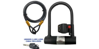 50 X U SHAPED BIKE LOCK WITH TWO KEYS 1.8M HEAVY DUTY CABLE WITH BRACKET BIKE D LOCK RRP £13000+