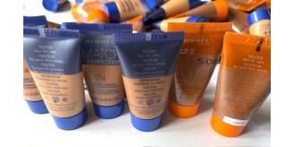 100 x Rimmel sample size foundation inc Lasting Radiance | 15ml tubes | 3 shades