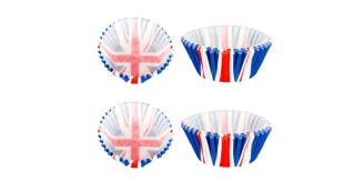 Shatchi Union Jack design Cup Cake cases x 50 per pack