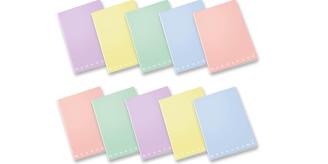 Pigna Brand A4 size 42 page  Notebooks in Monocromo Pastel colours assorted x 10 per pack 