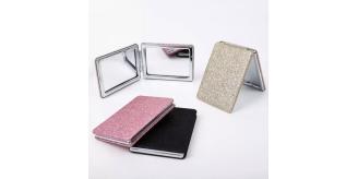 Joblot 370pc Glitter Compact Mirrors with 2 mirrors (1 Magnifier) - Gold, Pink, Silver & Black