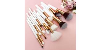 Joblot 160pc White Handle Makeup Brush Set (15 brushes per set)