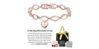 10 Sets-Infinity Bracelet for Sister-In-Law Rose Gold with Message Card Gift Bag|GSVB061-Rosegold-SISTER IN LAW-MSG Giftbag-10 Sets|UK SELLER