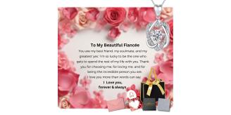 10 Sets-Linked Heart Crystal Necklace with Message Card For Fiancée Valentine’s Day|GCJ220-love-fiancee-valentine-10 sets|UK SELLER