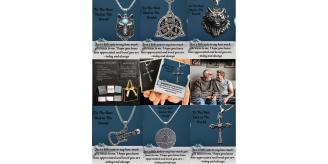 10 Sets-Father’s Day Gifts Men’s Compass Evil Eye Wolf Stainless Steel Pendant Necklace-Mixed|GCJ569GCJ571GCJ580GCJ586GCJ595GCJ599-Dad Note-10 set