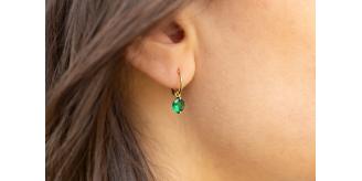 Sterling Silver Gold Plated Huggy Hoop Birthstone Earrings