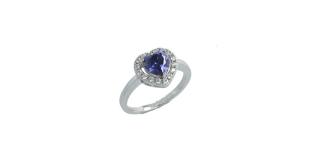 Heart Blue CZ ring
