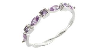 Purple & Clear CZ eternity ring