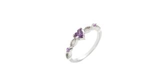 Purple heart CZ ring