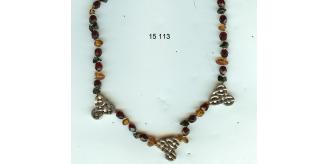  Red & topaz-glass necklace
