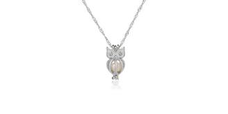Owl & Dolphin pendants containing Freshwater pearl, Silver plated