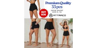 33pcs-Stretchy High-waisted Sport Yoga Swimming Shorts with Phone Pockets-Size S and XL|GCLSW033-Shorts (33pcs)|UK SELLER