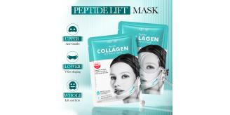 50pcs-Peptide Collagen 3D Lifting Firming Facial and Chin Lift 2pc Masks|GCMK013-Peptide Mask-50pcs|UK SELLER