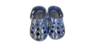 CHILDREN'S CLOGS - NAVY WITH BLUE PAINT SPLASH DETAIL, 5 SIZES, 25 UNITS PER JOB LOT