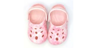 CHILDREN'S CLOGS - PINK TIE DYE, 5 SIZES, 50 UNITS PER JOB LOT