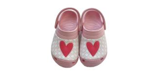 CHILDREN'S CLOGS - PINK WITH HEART DETAIL, 5 SIZES, 50 UNITS PER JOB LOT