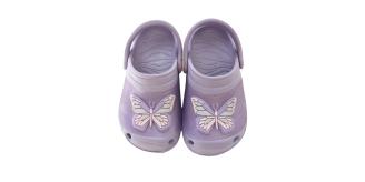CHILDREN'S CLOGS - LILAC WITH BUTTERFLY DETAIL, 5 SIZES, 10 UNITS PER JOB LOT