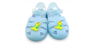 CHILDREN'S JELLIES - LIGHT BLUE WITH DINOSAUR DETAIL, 5 SIZES, 10 UNITS PER JOB LOT