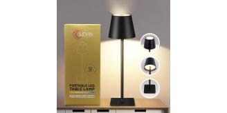 20 x Black Rechargeable Portable LED Table Lamp – Touch Control, 3 Colour Modes, Dimmable, 4000mAh Battery – Modern Cordless Design – Ideal for 
