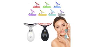 10pcs-7 LED Light Face & Neck Lifting Massager – Tighten, Tone & Rejuvenate at Home-Random Colour|GCBT004-Black/White-10pcs-Random|UK SELLER