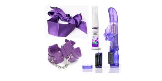 5 Sets - 4pcs Sexy Game Vibrator Bondage Purple Play Set for Couples|GCAPSET026-4pcs-5 Sets|UK SELLER
