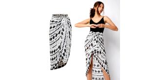 23 Designer Bamboo Sarongs | Hand-Drawn Abstract Print | Black and White