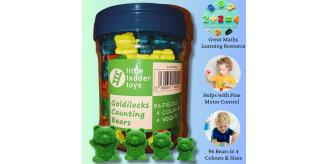 Rainbow Counting Bears 4 Colour Sorting Toys x96 Motor Skills Maths SEN Toy