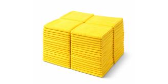 Ultra-Thick Yellow Microfibre Cleaning Cloths — Bulk Pack of 200 | Professional Grade, Streak-Free, Lint-Free | For Car, Home, Kitchen & Detailing